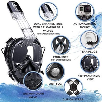 Dri-Armour Full Face Snorkel Mask with Action Camera Mount (5)