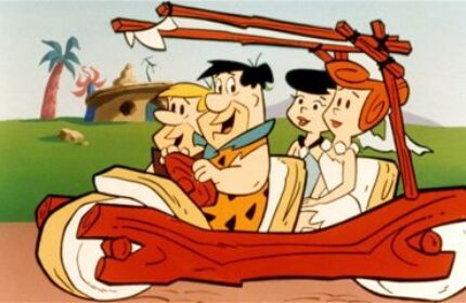 The Flintstones ( Foot Powered Wood,Stone Car ) 1960